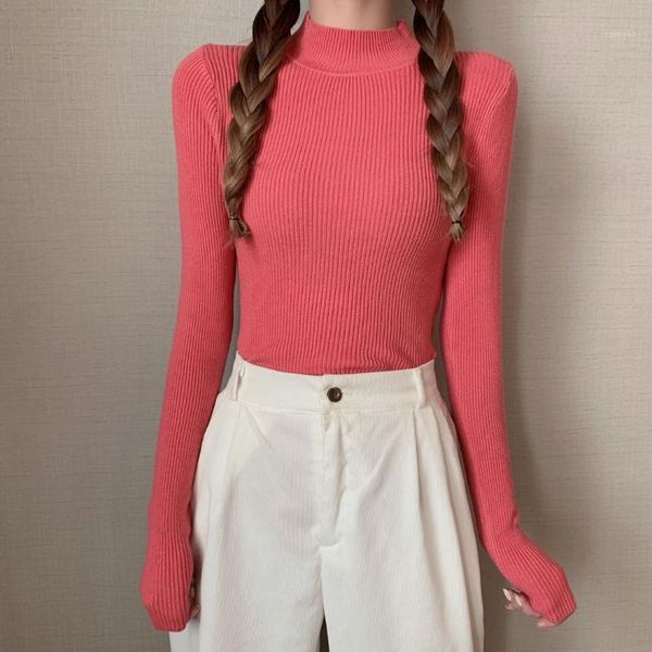 women's sweaters 2021 autumn winter knitted turtleneck candy colors long-sleeved slim fit pullovers all-match female pl527, White;black
women's sweaters 2021 autumn winter knitted turtleneck candy colors long-sleeved slim fit pullovers all-match female pl527, White;black