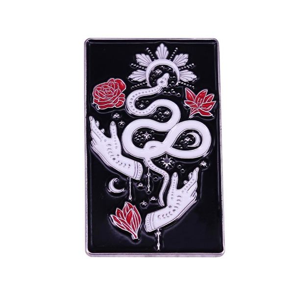 pins, brooches spirit snake tarot card enamel pin gothic witch hand moon flower brooch badge, Gray
pins, brooches spirit snake tarot card enamel pin gothic witch hand moon flower brooch badge, Gray