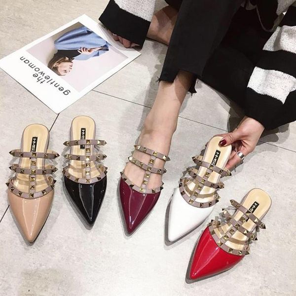 slippers women flat slip on mules brand designers 2021 fashion luxury rivet t-strap slides loafers flip flops, Black
slippers women flat slip on mules brand designers 2021 fashion luxury rivet t-strap slides loafers flip flops, Black