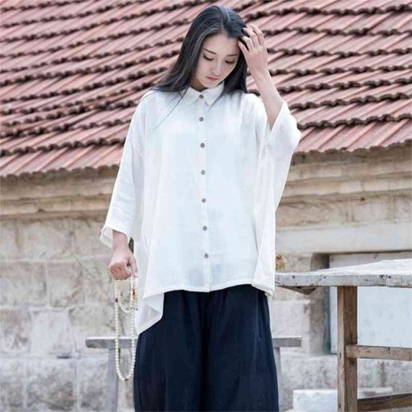 spring summer arts style women 3/4 sleeve loose shirts turn-down collar cotton linen vintage blouse femme big m257 210512, White
spring summer arts style women 3/4 sleeve loose shirts turn-down collar cotton linen vintage blouse femme big m257 210512, White