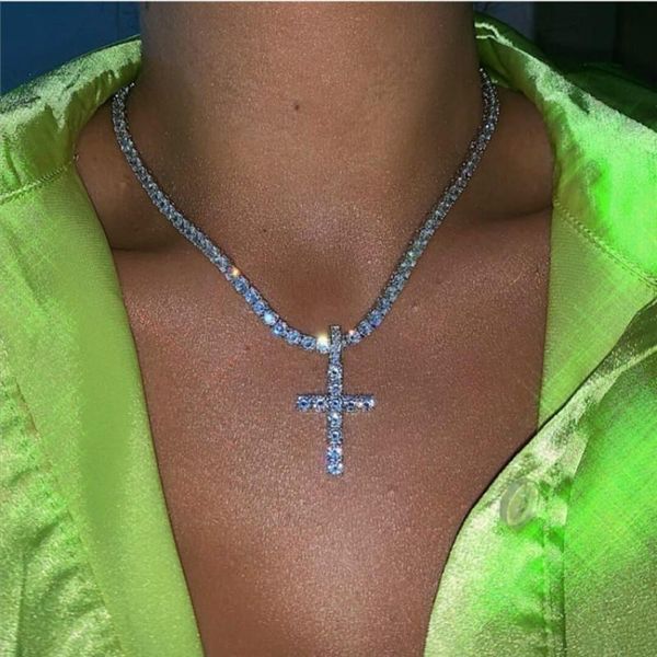 pendant necklaces 2021 hip hop women crystal cross necklace jewelry pendentifs homme choker collares kpop chain collier femme, Silver
pendant necklaces 2021 hip hop women crystal cross necklace jewelry pendentifs homme choker collares kpop chain collier femme, Silver