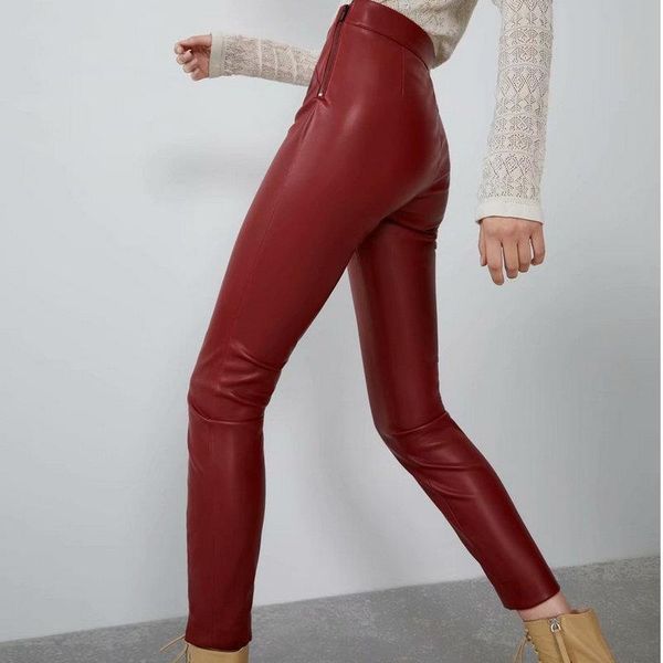 autumn high wasited women pants faux leather fall wine red slim fit fleece pu skinny stretchable pencil, Black;white
autumn high wasited women pants faux leather fall wine red slim fit fleece pu skinny stretchable pencil, Black;white