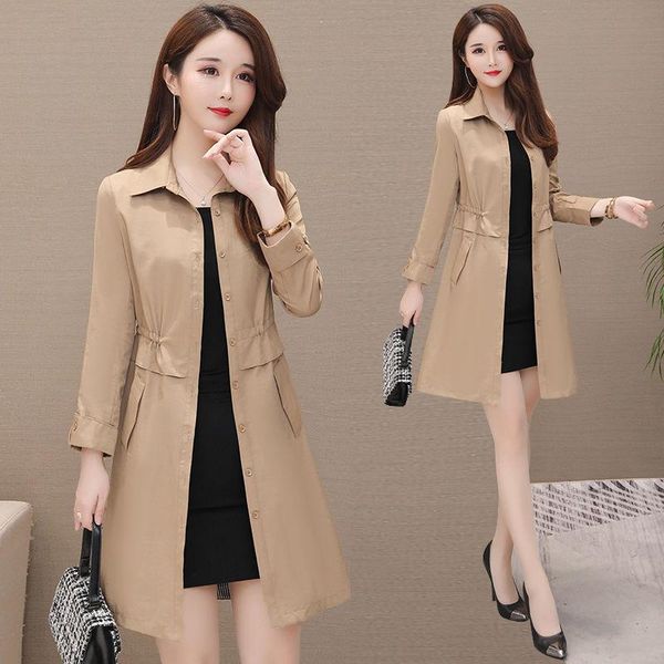 women's trench coats 2021 windbreaker middle and long collar solid color korean slim fit waistline oversized coat, Tan;black
women's trench coats 2021 windbreaker middle and long collar solid color korean slim fit waistline oversized coat, Tan;black