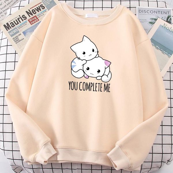 women's hoodies & sweatshirts woman hoodie you complete me two cats cartoon printing moletom casual round neck warm fleece women hoody, Black
women's hoodies & sweatshirts woman hoodie you complete me two cats cartoon printing moletom casual round neck warm fleece women hoody, Black