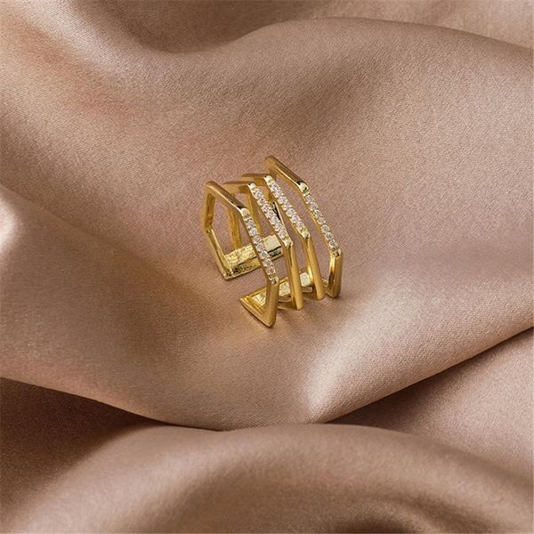 korean style exquisite multi-layer geometric opening ring for women gold color fashion party jewelry accessories wedding rings, Slivery;golden
korean style exquisite multi-layer geometric opening ring for women gold color fashion party jewelry accessories wedding rings, Slivery;golden