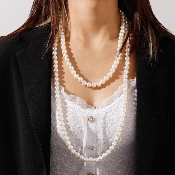 chokers 140cm long necklaces for women 10mm simulated pearl chain necklace collier femme girls wedding bridal jewelry party gifts, Golden;silver
chokers 140cm long necklaces for women 10mm simulated pearl chain necklace collier femme girls wedding bridal jewelry party gifts, Golden;silver
