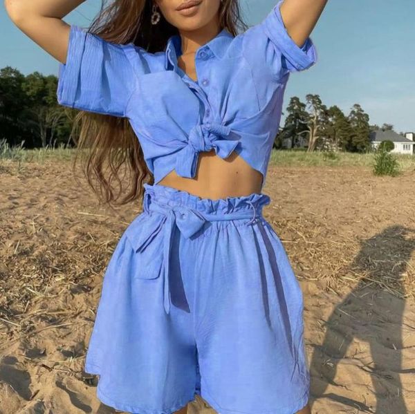 women's tracksuits 2021 fashion women summer tracksuit sets solid color short sleeve shirts high-waist loose shorts clothes, Gray
women's tracksuits 2021 fashion women summer tracksuit sets solid color short sleeve shirts high-waist loose shorts clothes, Gray