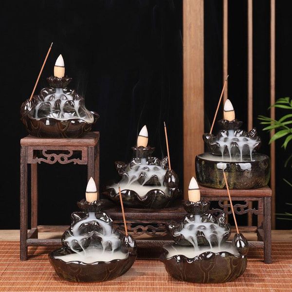 fragrance lamps 20cones creative home decor backflow stick incense burner holder smoke ceramic censer decoration use in teahouse
fragrance lamps 20cones creative home decor backflow stick incense burner holder smoke ceramic censer decoration use in teahouse
