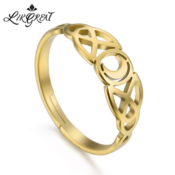 cluster rings likgreat hollow moon celtics knot ring for women gold silver color stainless steel adjustable fashion jewelry accessories, Golden;silver
cluster rings likgreat hollow moon celtics knot ring for women gold silver color stainless steel adjustable fashion jewelry accessories, Golden;silver