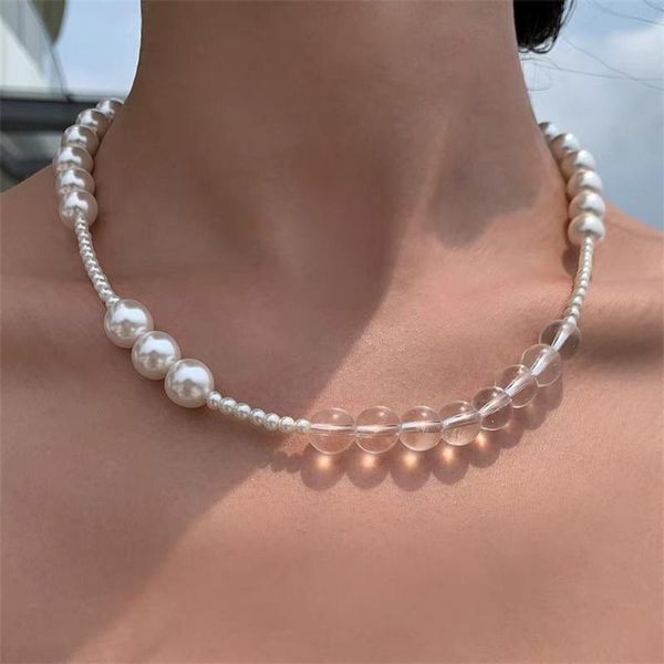 chokers 2021 kpop trend vintage baroque pearl transparent crystal beaded choker necklace for women wedding aesthetic jewelry, Golden;silver
chokers 2021 kpop trend vintage baroque pearl transparent crystal beaded choker necklace for women wedding aesthetic jewelry, Golden;silver