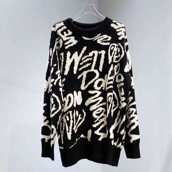 women's sweaters high version 21 autumn and winter all over graffiti printing lazy loose knit sweater 2qge, White;black
women's sweaters high version 21 autumn and winter all over graffiti printing lazy loose knit sweater 2qge, White;black