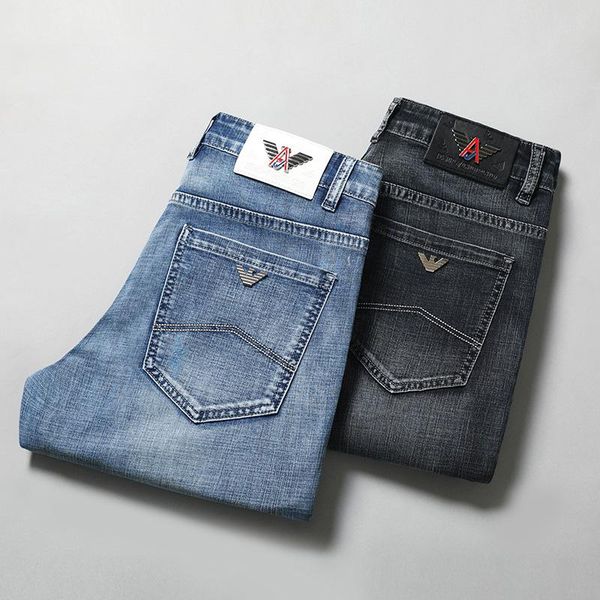 men's jeans 2021 mens summer brand fashion casual straight thin italian eagle denim pants cotton size40, Blue
men's jeans 2021 mens summer brand fashion casual straight thin italian eagle denim pants cotton size40, Blue