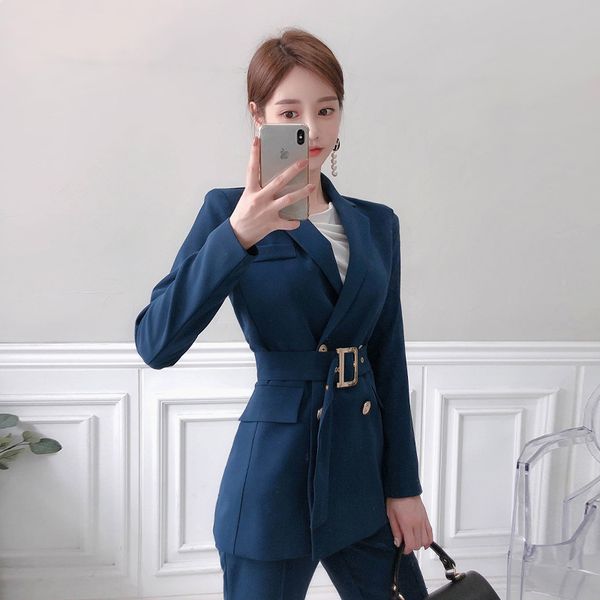 women's two piece pants office ladies blazer suits double breasted jacket + long trousers two-piece pant women clothing sets outfits t, White
women's two piece pants office ladies blazer suits double breasted jacket + long trousers two-piece pant women clothing sets outfits t, White