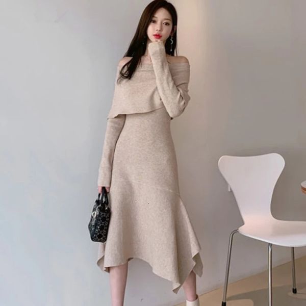 casual dresses autumn winter women elegant temperament slash neck slim fit irregular knitted sweater long sleeve dress xu84, Black;gray
casual dresses autumn winter women elegant temperament slash neck slim fit irregular knitted sweater long sleeve dress xu84, Black;gray