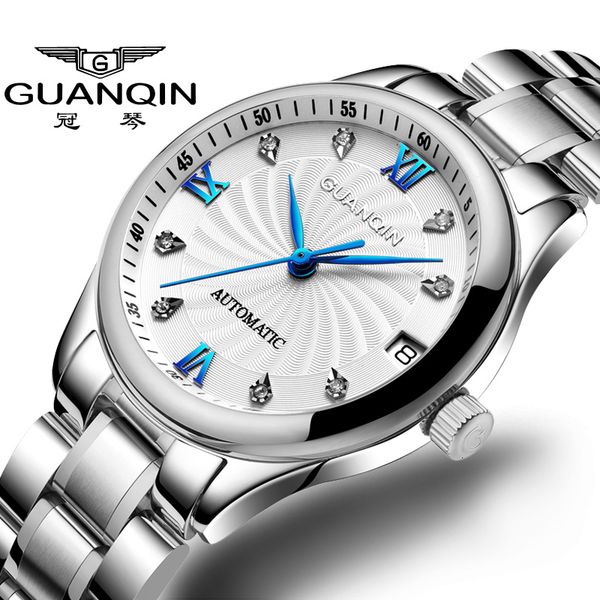 2021 guanqin gj16068 women's watch fully automatic waterproof and dust cap three pointer diamond mechanical, Slivery;brown
2021 guanqin gj16068 women's watch fully automatic waterproof and dust cap three pointer diamond mechanical, Slivery;brown