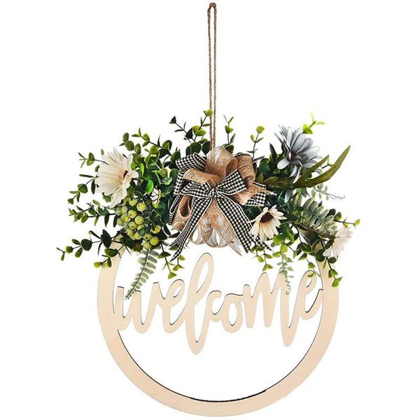 Welcome/Hello Sign Wreath Set Front Door Hanger With Bow 12 Inch Round Outdoor Hanging Vertical Home Decoration DC1 Hooks & Rails
Welcome/Hello Sign Wreath Set Front Door Hanger With Bow 12 Inch Round Outdoor Hanging Vertical Home Decoration DC1 Hooks & Rails