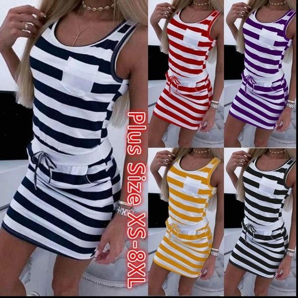 casual striped pocket fashion women dresses o neck sleeveless slim tank mini summer ladies leisure sundress, Black;gray
casual striped pocket fashion women dresses o neck sleeveless slim tank mini summer ladies leisure sundress, Black;gray