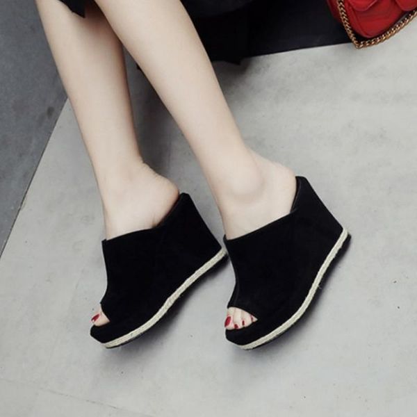 brand genuine leather shoes women slides casual platform shoe wedge sandals with high heels comfortable summer slippers dress, Black
brand genuine leather shoes women slides casual platform shoe wedge sandals with high heels comfortable summer slippers dress, Black