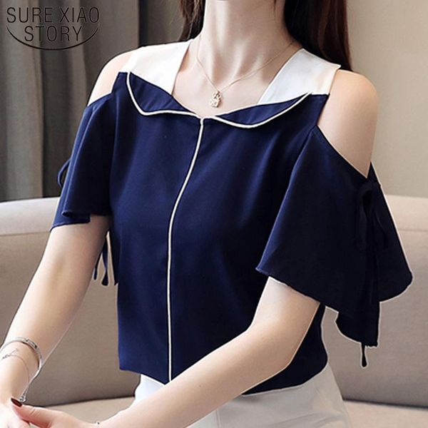 women's blouses & shirts off shoulder short sleeve women blusas mujer de moda 2021 chiffon blouse womens and 4001 50, White
women's blouses & shirts off shoulder short sleeve women blusas mujer de moda 2021 chiffon blouse womens and 4001 50, White