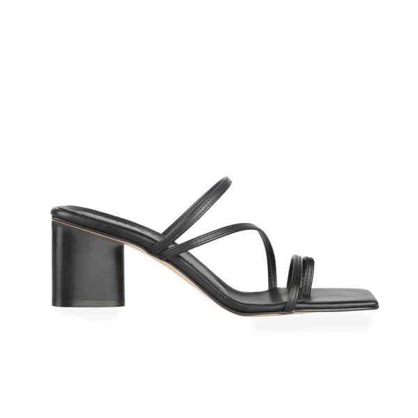 sandals heeled slippers, Black