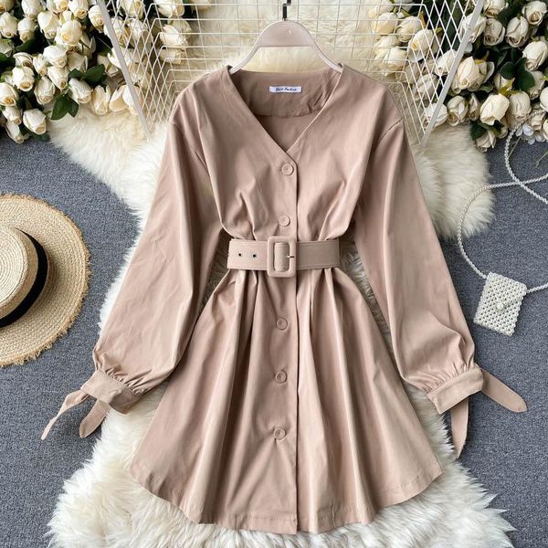 autumn fashion high waist dress women retro v-neck long sleeve a- line solid color casual vestidos h1003 dresses, Black;gray
autumn fashion high waist dress women retro v-neck long sleeve a- line solid color casual vestidos h1003 dresses, Black;gray