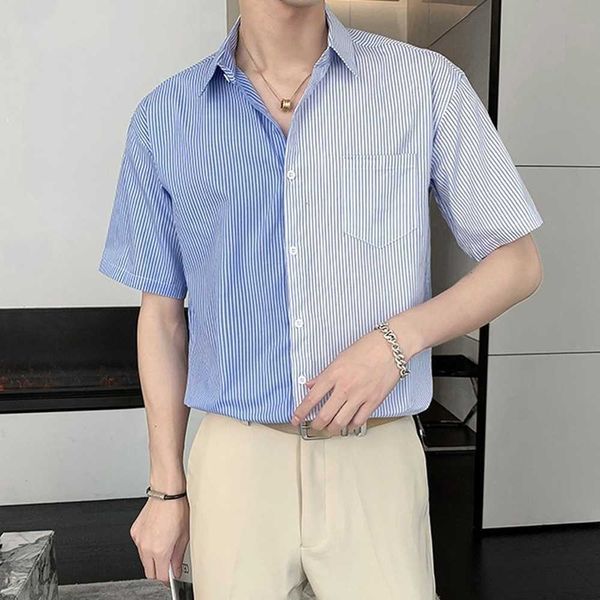 summer stitched striped shirt men fashion loose short sleeve casual shirt streetwear social blouse hip hop harajuku men clothes 210527, White;black
summer stitched striped shirt men fashion loose short sleeve casual shirt streetwear social blouse hip hop harajuku men clothes 210527, White;black