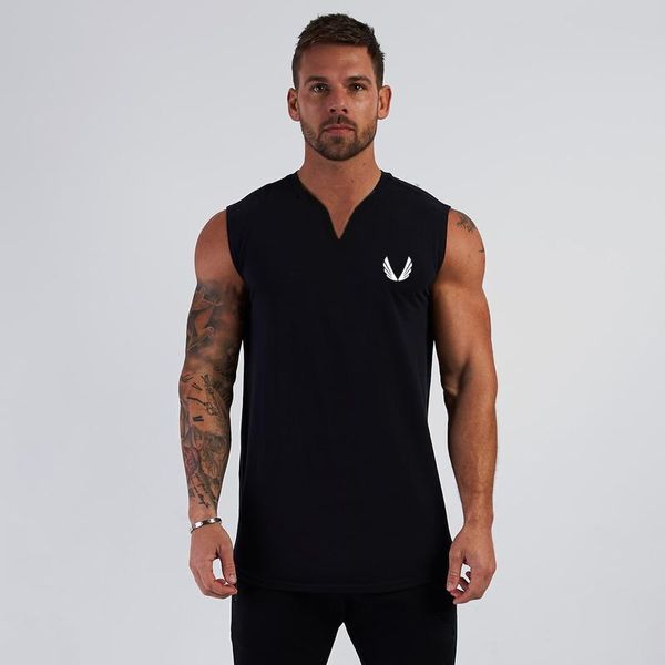 men' tank workout mens running fashion casual musculation gym training breathable fitness singlets sleeveless v-neck vest, White;black
men' tank workout mens running fashion casual musculation gym training breathable fitness singlets sleeveless v-neck vest, White;black