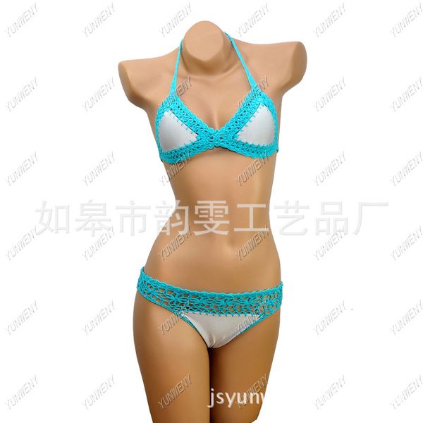 pure crochet hollow design hand hook bikini swimsuit, White;black
pure crochet hollow design hand hook bikini swimsuit, White;black