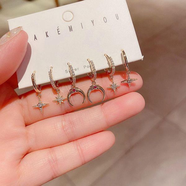 hoop & huggie fashion geometric creative cresc dangle earrings star moon circle set for women 2021 trends jewelry gift, Golden;silver
hoop & huggie fashion geometric creative cresc dangle earrings star moon circle set for women 2021 trends jewelry gift, Golden;silver