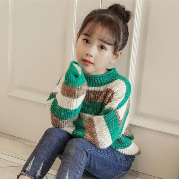 pullover 2021 autumn winter kids girls long sleeve knitting sweater children's clothing fashion striped o-neck pullovers w19, Blue
pullover 2021 autumn winter kids girls long sleeve knitting sweater children's clothing fashion striped o-neck pullovers w19, Blue