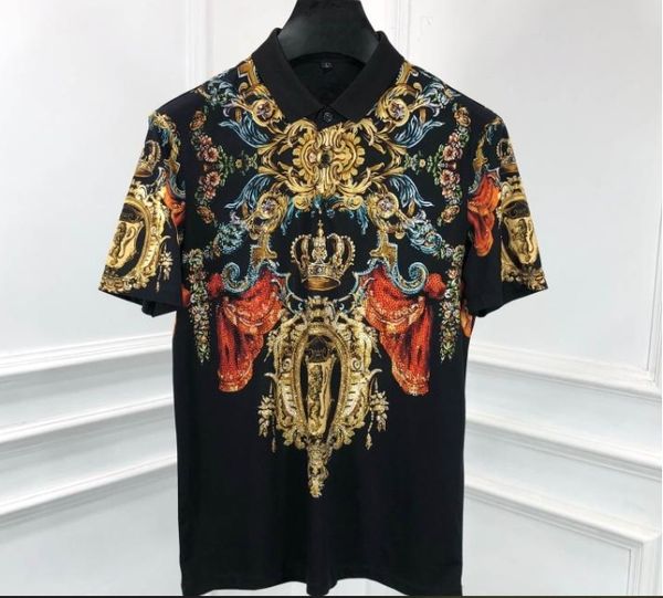 t shirts arrival 20ss famous brand cotton luxury crown print punk gothic floral clothing for men casual tee, White;black 
t shirts arrival 20ss famous brand cotton luxury crown print punk gothic floral clothing for men casual tee, White;black