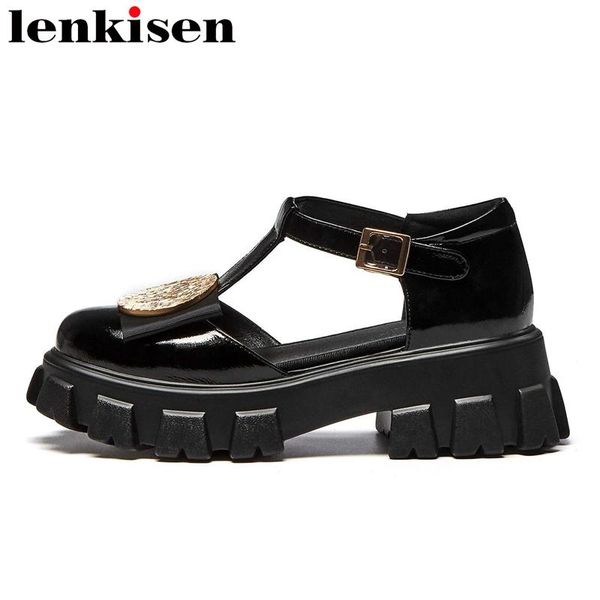 lenkisen summer genuine leather round toe high heels thick bottom metal decorations street fashion beauty lady sandals l13, Black
lenkisen summer genuine leather round toe high heels thick bottom metal decorations street fashion beauty lady sandals l13, Black