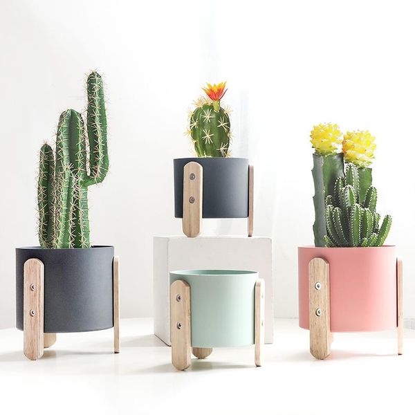 planters & pots 1pc macaron color flowerpot iron planter pot with wooden stand home decor craft green plant hole
planters & pots 1pc macaron color flowerpot iron planter pot with wooden stand home decor craft green plant hole
