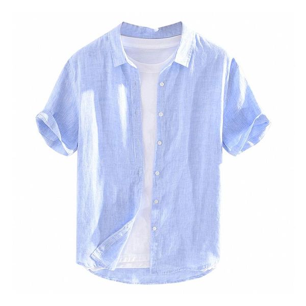 men's casual shirts pure linen short sleeve shirt for men summer japanese fashion male solid blue vintage slim fit button up, White;black
men's casual shirts pure linen short sleeve shirt for men summer japanese fashion male solid blue vintage slim fit button up, White;black