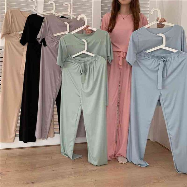 2 piece sets pajamas womenpant hom sleepwear outfits summer t shirt women pants wide leg trousers two, White
2 piece sets pajamas womenpant hom sleepwear outfits summer t shirt women pants wide leg trousers two, White