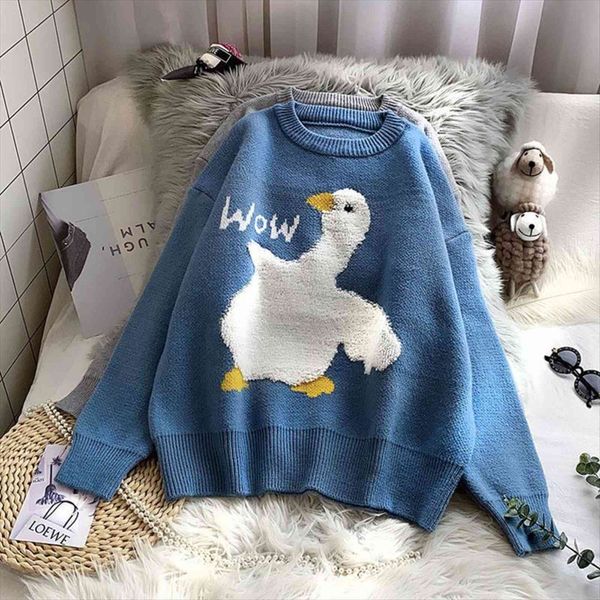 plus size cartoon goose print women sweater knitted sweet loose fashion casual korean o neck long sleeve oversize pullover pull, White;black
plus size cartoon goose print women sweater knitted sweet loose fashion casual korean o neck long sleeve oversize pullover pull, White;black
