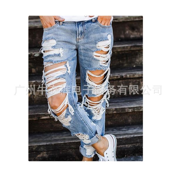 korean ripped hole jeans high-waisted women streetwear summer jean female boyfriend 2021 fashion tide clothes, Blue
korean ripped hole jeans high-waisted women streetwear summer jean female boyfriend 2021 fashion tide clothes, Blue