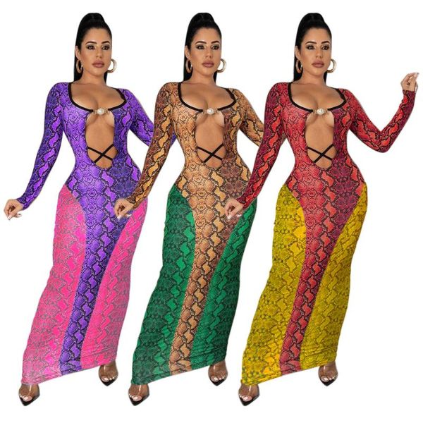 casual dresses snake print bodycon long dress full sleeve hollow out women autumn evening party night vintage vestidos outfits, Black;gray
casual dresses snake print bodycon long dress full sleeve hollow out women autumn evening party night vintage vestidos outfits, Black;gray