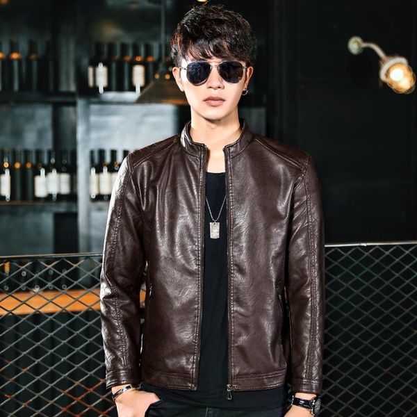 men's fur & faux punk zippers men leather jacket pockets slim bomber jackets and coats solid autumn motorcycle overcoat, Black
men's fur & faux punk zippers men leather jacket pockets slim bomber jackets and coats solid autumn motorcycle overcoat, Black