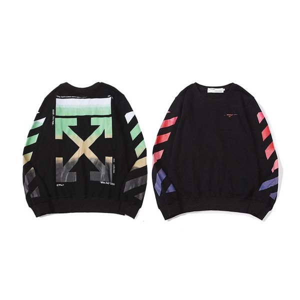 hip hop off rainbow gradient arrow round neck ow stripe long sleeve t-shirt men's and women's jacket, Black
hip hop off rainbow gradient arrow round neck ow stripe long sleeve t-shirt men's and women's jacket, Black