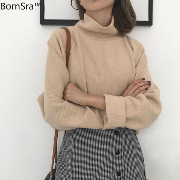 bornsra turtleneck sweater autumn winter knitted jumper women's sweaters casual loose long sleeve jacket pullovers female 210922, White;black
bornsra turtleneck sweater autumn winter knitted jumper women's sweaters casual loose long sleeve jacket pullovers female 210922, White;black
