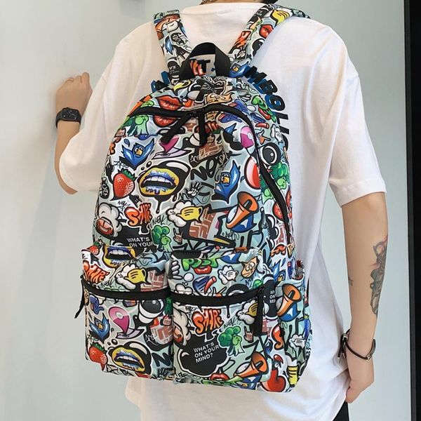 backpack harajuku style fashion graffiti print nylon universal leisure travel for boys and girls trendy teen schoolbag
backpack harajuku style fashion graffiti print nylon universal leisure travel for boys and girls trendy teen schoolbag