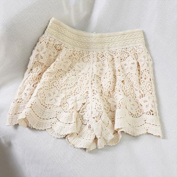 lace high waist elastic purt womens shorts color piece summer women outwear, White;black
lace high waist elastic purt womens shorts color piece summer women outwear, White;black