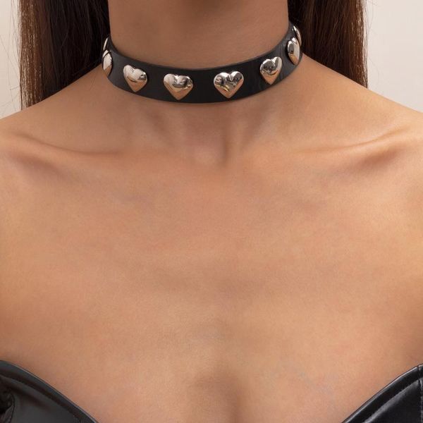 chains modern jewelry black pu necklace 2021 design hip hop sweet heart women choker for girl lady gifts, Silver
chains modern jewelry black pu necklace 2021 design hip hop sweet heart women choker for girl lady gifts, Silver