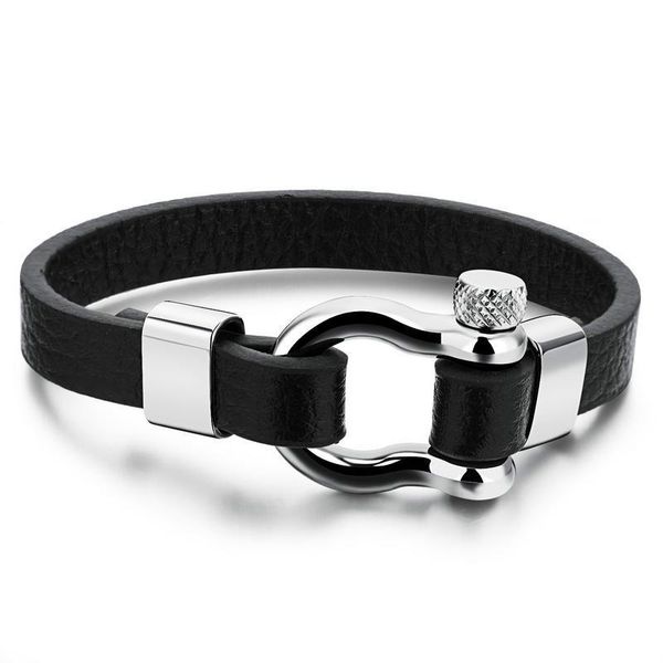 link, chain fashion jewelry wholesale titanium steel men's leather bracelet simple accessories, Black
link, chain fashion jewelry wholesale titanium steel men's leather bracelet simple accessories, Black