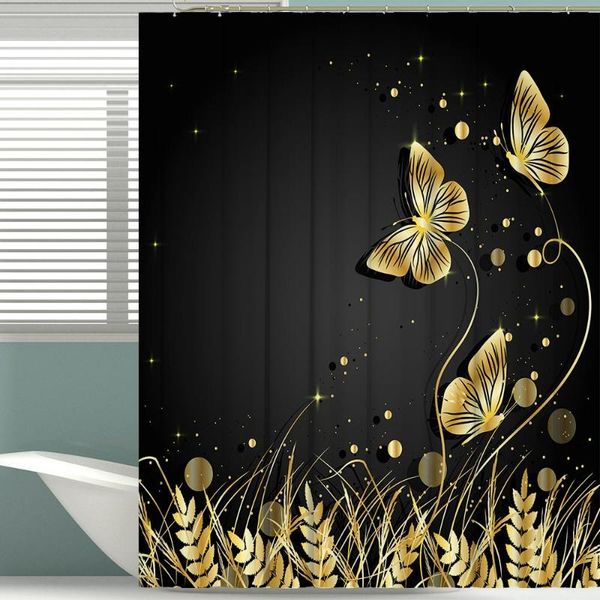 shower curtains flower printed bathroom curtain set golden butterfly waterproof bath black background decor
shower curtains flower printed bathroom curtain set golden butterfly waterproof bath black background decor
