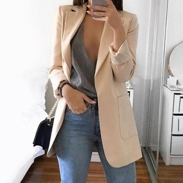 women's jackets casual mid coat lapel slim cardigan outdoor work suit open front cloak female blusas chaqueta mujer, Black;brown
women's jackets casual mid coat lapel slim cardigan outdoor work suit open front cloak female blusas chaqueta mujer, Black;brown