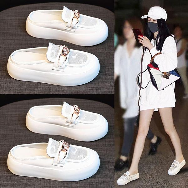 slippers 2021 baotou half women's summer outerwear fashion flat net yarn red korean ins trendy shoes, Black
slippers 2021 baotou half women's summer outerwear fashion flat net yarn red korean ins trendy shoes, Black