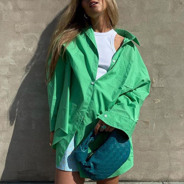 women's blouses & shirts autumn 2021 single button women oversized green shirt turn down collar long sleeve loose street casual, White
women's blouses & shirts autumn 2021 single button women oversized green shirt turn down collar long sleeve loose street casual, White