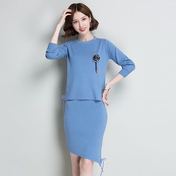 women's tracksuits two pieces sweater pullover autumn winter elegant ladies solid slim sets with skirt, Gray
women's tracksuits two pieces sweater pullover autumn winter elegant ladies solid slim sets with skirt, Gray
